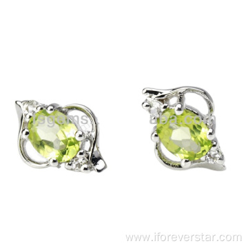 Gemstone 925 Sterling Silver Peridot Earring